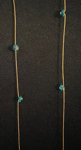 Jeweled Xtension GF21 Teal Glass Flowers Xtra-long Dk. Blonde unbreakable Strand