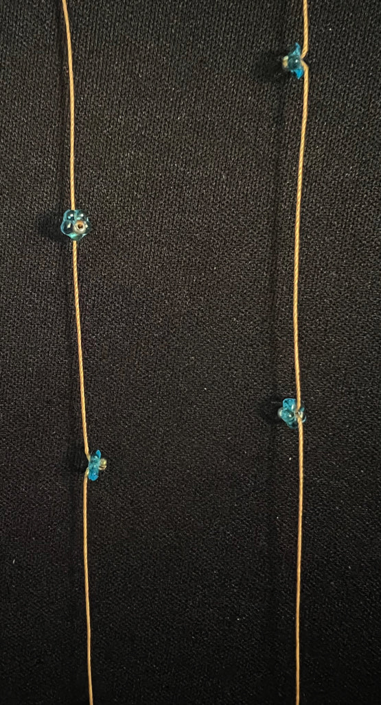 Jeweled Xtension GF21 Teal Glass Flowers Xtra-long Dk. Blonde unbreakable Strand