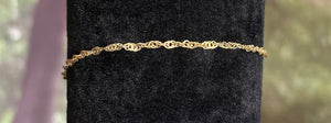 Precious POWER Arm/Ankle BAND-IT Gold Filled Twisted Chain & Leaf Dangles