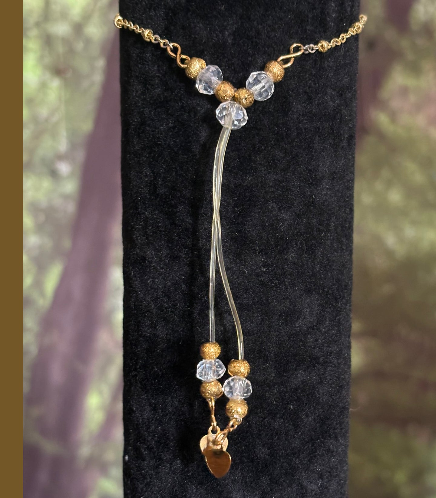 Precious POWER Arm/Ankle BAND-IT Gold Filled Beaded Chain Tiny Heart Dangles