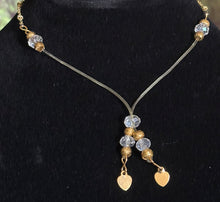 Load image into Gallery viewer, Precious POWER Arm/Ankle BAND-IT Gold Filled Beaded Chain Tiny Heart Dangles