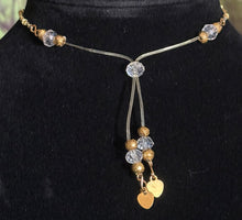 Load image into Gallery viewer, Precious POWER Arm/Ankle BAND-IT Gold Filled Beaded Chain Tiny Heart Dangles