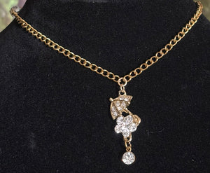 Precious POWER Arm/Ankle BAND-IT Gold Filled Chain CZ Umbrella & Flower Leaf Dangles