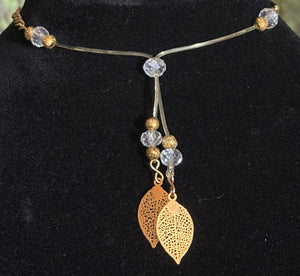 Precious POWER Arm/Ankle BAND-IT Gold Filled Chain Umbrella & Flower Leaf Dangles