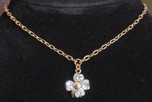 Precious POWER Arm/Ankle BAND-IT Gold Filled Chain & CZ Flower Leaf Dangles