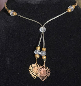 Precious POWER Arm/Ankle BAND-IT Gold Filled Chain & CZ Flower Leaf Dangles