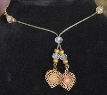 Load image into Gallery viewer, Precious POWER Arm/Ankle BAND-IT Gold Filled Chain &amp; CZ Flower Leaf Dangles