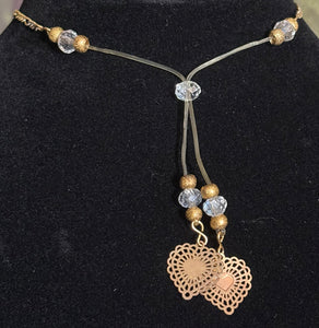 Precious POWER Arm/Ankle BAND-IT Gold Filled Chain CZ Drop Heart Dangles