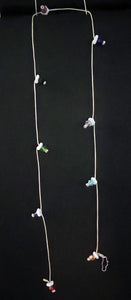 Jeweled Xtension GF5 White Glass Flowers w/multicolored Diamonds Blonde unbreakable Strand