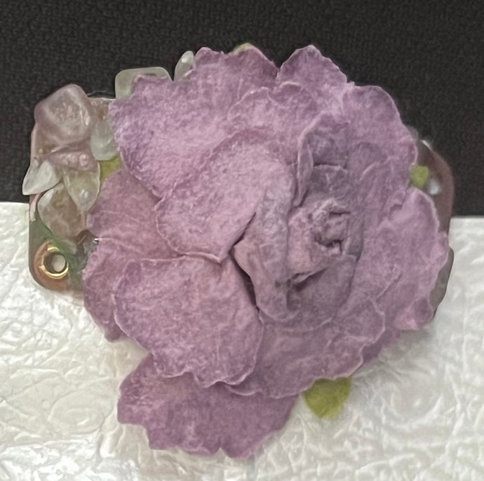 CLIP-IT Flower CTF3 Small Mauve Sculpted Rose w/ Gemstones