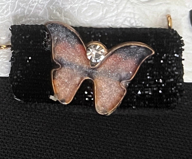 CLIP-IT Symbols CST17 Resin Butterfly Black Shiny Velvet