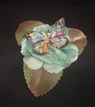 Load image into Gallery viewer, CLIP-IT Faux Flower CLFF5 Teal Butterfly  Crystal Crowned Fairy Bloom