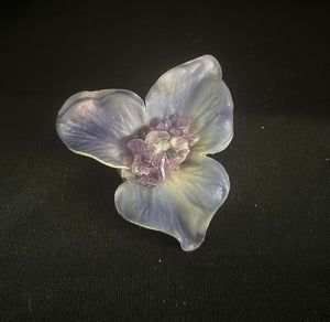 CLIP-IT Faux Flower CLFFF20 Velvety Pale Purplish w.Gemstones