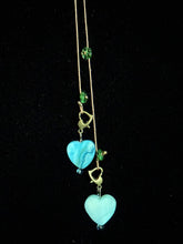 Load image into Gallery viewer, Jeweled XTension Limited Edition Repositionable Green Glass Flowers on Light  Brown Unbreakable Thread Bonus Matching Removable END-ITs (2 Mother of Pearl Hearts)