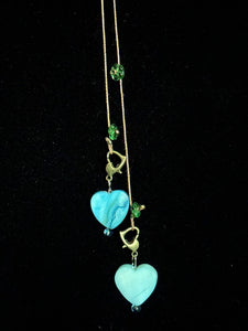 Jeweled XTension Limited Edition Repositionable Green Glass Flowers on Light  Brown Unbreakable Thread Bonus Matching Removable END-ITs (2 Mother of Pearl Hearts)