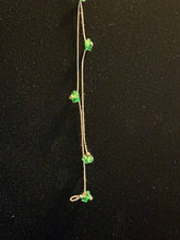 Load image into Gallery viewer, Jeweled XTension Limited Edition Repositionable Green Glass Flowers on Light  Brown Unbreakable Thread Bonus Matching Removable END-ITs (2 Mother of Pearl Hearts)