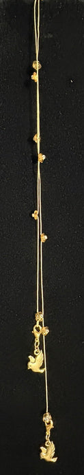 Limited Edition Jeweled XTension Repositionable Golden Brown Glass Flowers on Blonde Unbreakable Thread Bonus Matching Removable END-ITs (2 Doves)