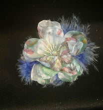 Load image into Gallery viewer, CLIP-IT Faux Flower CLFFF5 Splattered Blues Butterfly w/Feathers