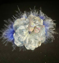 Load image into Gallery viewer, CLIP-IT Faux Flower CLFFF8 Subtle Pastels Butterfly Blue Feathers