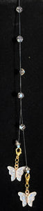Jeweled XTension Limited Edition Repositionable Champagne Glass Flowers Tiny Gemstone Centers on Black Unbreakable Thread Bonus Matching Removable END-ITs (2 Ornate Butterflies)
