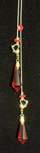 Jeweled XTension Limited Edition Repositionable Red Glass Flowers on Blonde Unbreakable Thread Bonus Matching Removable END-ITs (2 Faceted Glass Crystal Drops)
