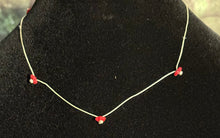 Load image into Gallery viewer, Jeweled XTension Limited Edition Repositionable Red Glass Flowers on Blonde Unbreakable Thread Bonus Matching Removable END-ITs (2 Faceted Glass Crystal Drops)