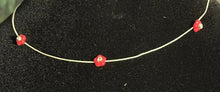 Load image into Gallery viewer, Jeweled XTension Limited Edition Repositionable Red Glass Flowers on Blonde Unbreakable Thread Bonus Matching Removable END-ITs (2 Faceted Glass Crystal Drops)
