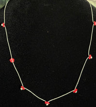 Load image into Gallery viewer, Jeweled XTension Limited Edition Repositionable Red Glass Flowers on Blonde Unbreakable Thread Bonus Matching Removable END-ITs (2 Faceted Glass Crystal Drops)