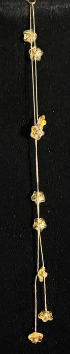 Limited Edition Jeweled XTension Repositionable Golden Glass Flowers on Blonde Unbreakable Thread Bonus Matching Removable END-ITs (2 Faceted Glass Dangles)
