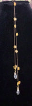 Load image into Gallery viewer, Jeweled XTension Limited Edition Repositionable Golden Glass Flowers on Blonde Unbreakable Thread Bonus Matching Removable END-ITs (2 Faceted Glass Dangles)