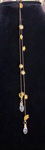 Jeweled XTension Limited Edition Repositionable Golden Glass Flowers on Blonde Unbreakable Thread Bonus Matching Removable END-ITs (2 Faceted Glass Dangles)