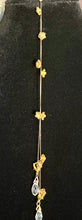 Load image into Gallery viewer, Jeweled XTension Limited Edition Repositionable Golden Glass Flowers on Blonde Unbreakable Thread Bonus Matching Removable END-ITs (2 Faceted Glass Dangles)