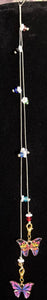 Jeweled XTension Limited Edition Repositionable Multi Color Faceted Crystals White Glass Flowers on Blonde Unbreakable Thread Bonus Matching Portable Instant END-ITs (2 Ornate Butterflies)