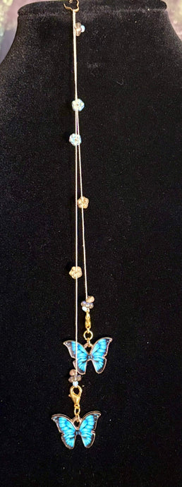Limited Edition Jeweled XTension Repositionable Subtle Multi Color Glass Flowers on Blonde Unbreakable Thread Bonus Matching Portable Instant END-ITs (2 Ornate Butterflies)