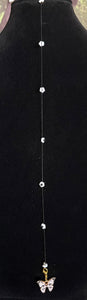 Jeweled XTension Limited Edition Repositionable White Glass Flowers Gemstone Centers on Dark Blonde Unbreakable Thread Bonus Matching Portable Instant END-ITs (2 Ornate Butterflies)