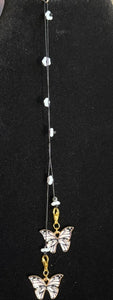 Jeweled XTension Limited Edition Repositionable White Glass Flowers Gemstone Centers on Dark Blonde Unbreakable Thread Bonus Matching Portable Instant END-ITs (2 Ornate Butterflies)