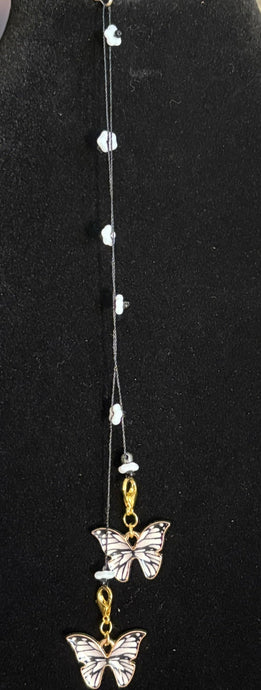 Limited Edition Jeweled XTension Repositionable White Glass Flowers Gemstone Centers on Dark Blonde Unbreakable Thread Bonus Matching Portable Instant END-ITs (2 Ornate Butterflies)