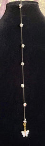 Jeweled XTension Limited Edition Repositionable Clear Glass Flowers Multi Colored Gemstone Centers on Blonde Unbreakable Thread Bonus Matching Portable Instant END-ITs (2 Ornate Butterflies)