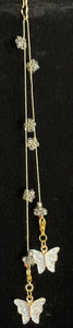 Jeweled XTension Limited Edition Repositionable Clear Glass Flowers Multi Colored Gemstone Centers on Blonde Unbreakable Thread Bonus Matching Portable Instant END-ITs (2 Ornate Butterflies)