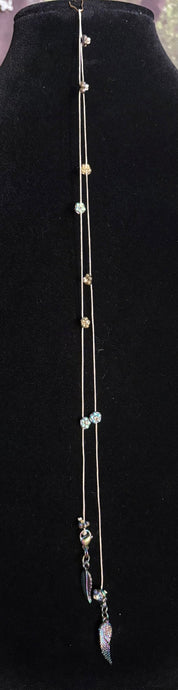 Limited Edition Jeweled XTension Repositionable Subtle Multi Colored Glass Flowers on Blonde Unbreakable Thread Bonus Matching Portable Instant END-ITs (2 Feathers)