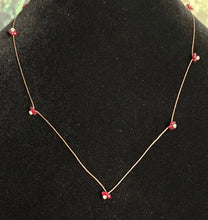 Load image into Gallery viewer, Limited Edition Jeweled XTension Repositionable Red Glass Flowers Gemstone Centers on Dark Blonde Unbreakable Thread Bonus Matching Portalble Instant END-ITs (2 Faceted Glass Crystal Drops)