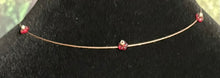 Load image into Gallery viewer, Limited Edition Jeweled XTension Repositionable Red Glass Flowers Gemstone Centers on Dark Blonde Unbreakable Thread Bonus Matching Portalble Instant END-ITs (2 Faceted Glass Crystal Drops)