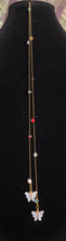 Load image into Gallery viewer, Jeweled XTension Limited Edition Repositionable Red Glass Flowers Gemstone Centers on Dark Blonde Unbreakable Thread Bonus Matching Portalble Instant END-ITs (2 Faceted Glass Crystal Drops)