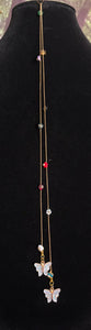 Jeweled XTension Limited Edition Repositionable Red Glass Flowers Gemstone Centers on Dark Blonde Unbreakable Thread Bonus Matching Portalble Instant END-ITs (2 Faceted Glass Crystal Drops)