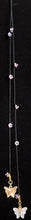 Load image into Gallery viewer, Jeweled XTension Limited Edition Repositionable Subtle Multi Colored Glass Flowers Gemstone Centers on Dark Blonde Unbreakable Thread Bonus Matching Portable Instant END-ITs (2 Ornate Butterflies)