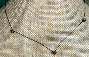 Jeweled XTension Limited Edition Repositionable Black Glass Flowers on Black Unbreakable Thread