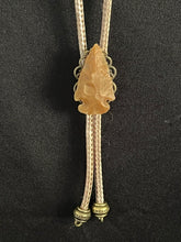 Load image into Gallery viewer, CORDIAL TIE Tan CTT3 Arrowhead Genuine Gemstone