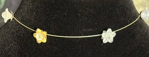 Jeweled XTension Special Edition Repositionable Multi Colored Acrylic Flowers on Blonde Unbreakable Thread