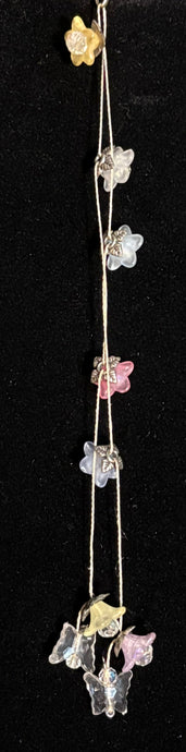 Jeweled XTension Special Edition Repositionable Multi Colored Acrylic Flowers on Blonde Unbreakable Thread