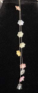 Jeweled XTension Special Edition Repositionable Multi Colored Acrylic Flowers on Blonde Unbreakable Thread